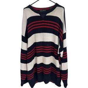 Vintage 90s Sutter & Grant Knit Sweater Size 3XL Multi Color Striped Red White